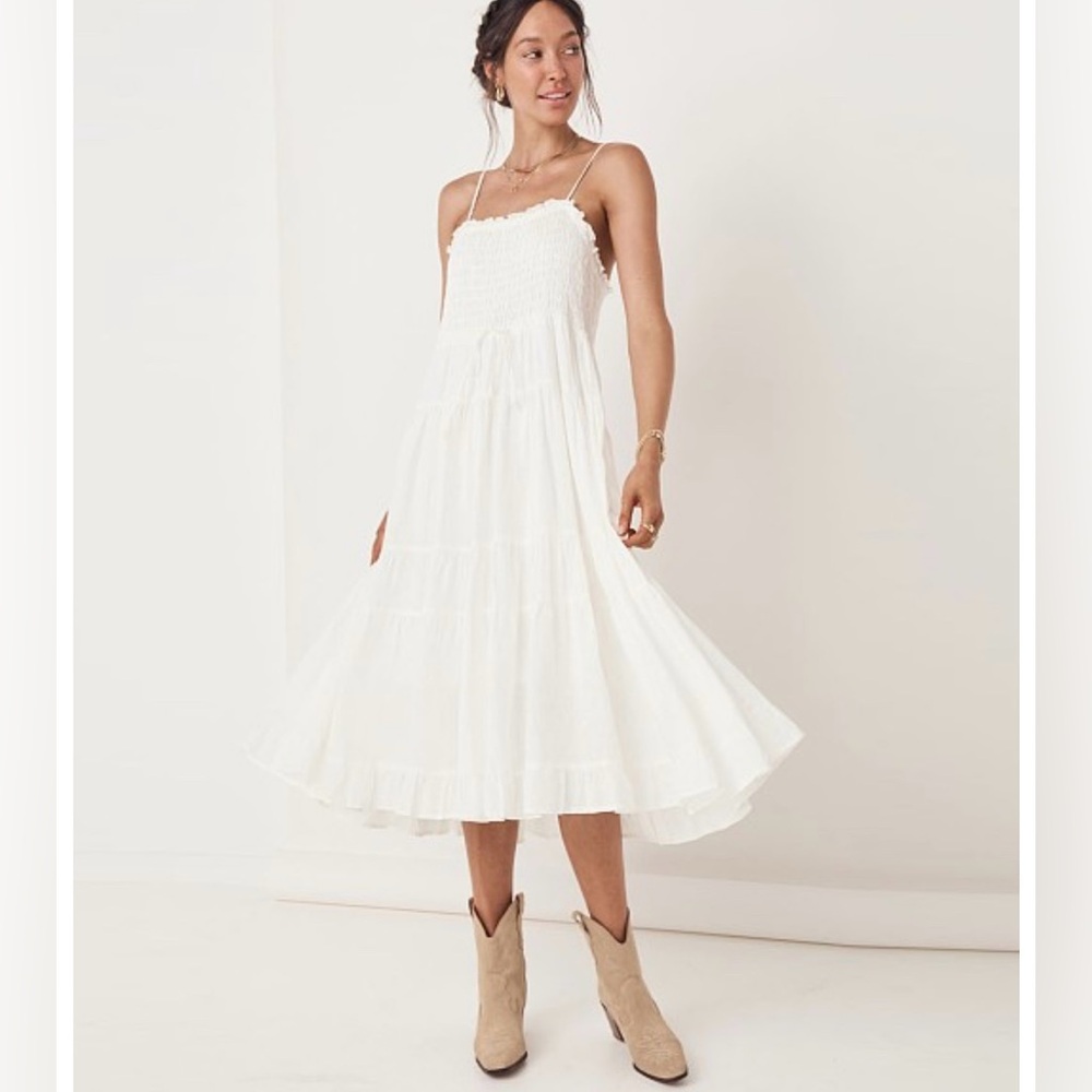 Spell White Midi Dress